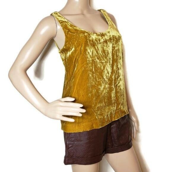 J.Crew Gold Crushed Velvet Sleeveless Tank Top Womens 0 - Picture 4 of 9